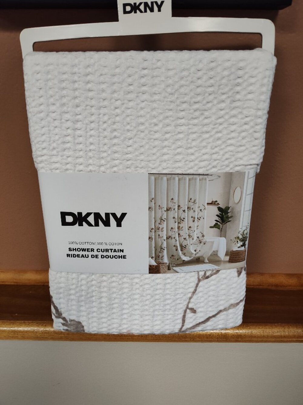 NWT! DKNY Shower Curtain Floral Pattern - 100% Cotton